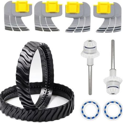 Kit de Nettoyage pour Robot Zodiac MX8/MX6 – Inclut 2 Pneus Noirs, 4 Brosses, 2 C60, 2 Roulements – Références R0526100, R0714400, R0525100, R0527000 (1/4)