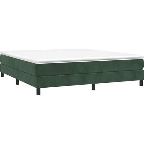 Cadre de lit à ressorts vert foncé 180x200 cm velours vidaXL
