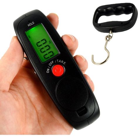 Tragbare elektronische Gepäckwaage, Mini-Gepäckwaage mit Haken, digitale Gepäckwaage mit LCD-Display, hochpräziser Sensor (1/5)