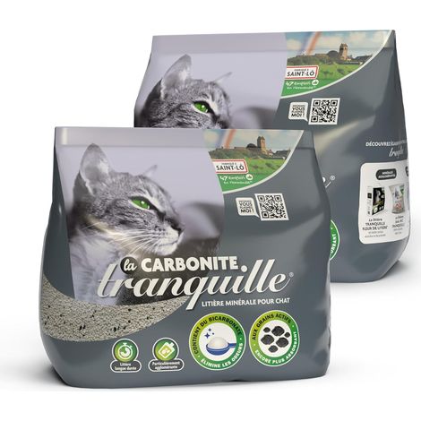 Litière pour Chat Agglomérante Minerale Carbonite 8 litres - Lot de 2