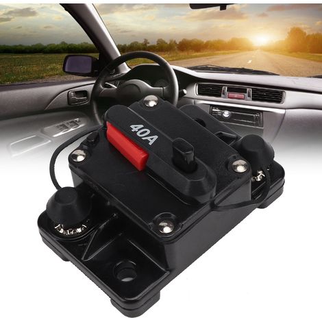 Disjoncteur en ligne réarmable 12 V 30 A/40 A/60 A pour autoradio, fusible à réarmement automatique (40 A) (1/5)