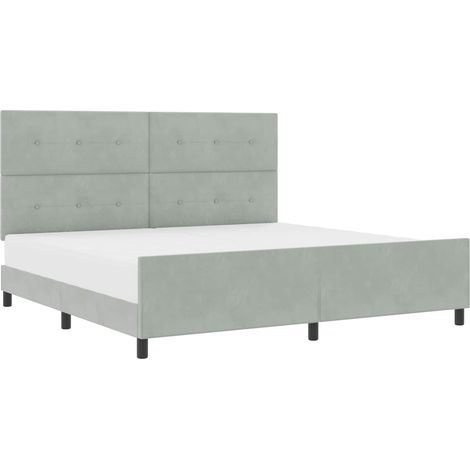 Maison Exclusive - Letto a molle con testiera Grigio chiaro 200 x 200 cm Velluto (1/5)