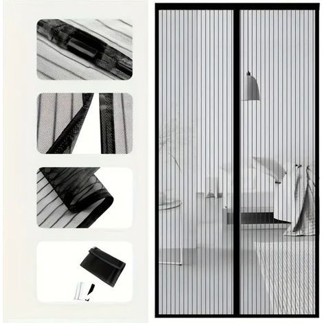 Moustiquaire magnétique pour balcon, terrasse et porte de cave, installation facile grâce à son adhésif facile à utiliser,140x240cm (1/5)