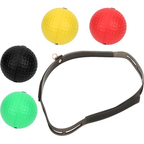 Équipement de fitness avec ballon de boxe à 4 balles en mousse de caoutchouc PU réglable, fixé à la tête (1/5)