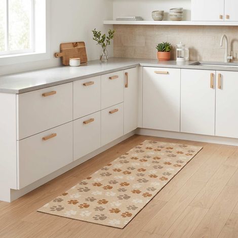Tapis de Cuisine Pattes beiges 150 x 45 cm 100% Polyamide (1/4)