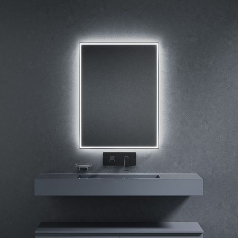 Inda - Spiegel LED Pirano+ 60x80cm schwarz Licht und Intensität dimmbar