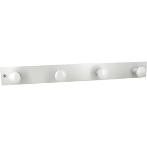 Patère à 4 têtes en hêtre blanc, L. 475 x H. 42 x P. 60 mm