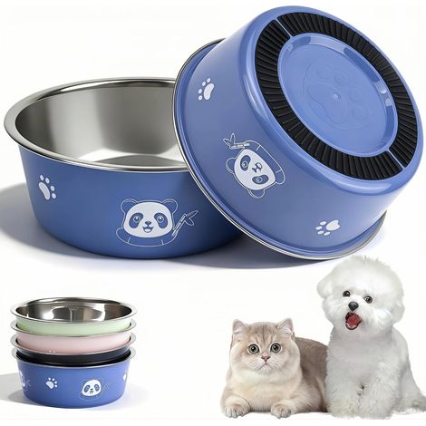 Lot de 4 Gamelles pour Chat en Acier Inoxydable 14 cm, Bols Antidérapants pour Nourriture & Eau, Écuelles Durables - MMCD-ZGL-04951 (1/5)