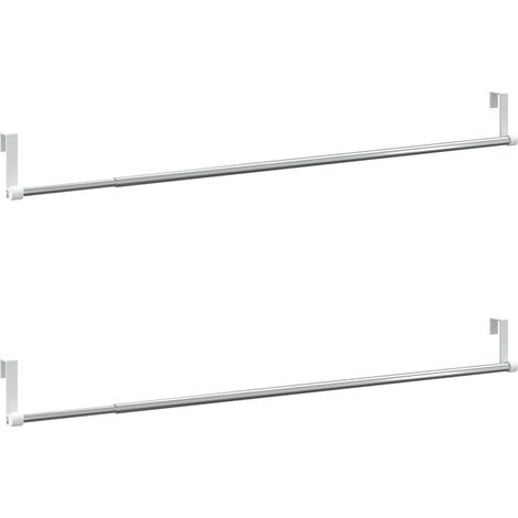 Rieles de cortina 2 uds aluminio blanco y plateado 60-105 cm vidaXL