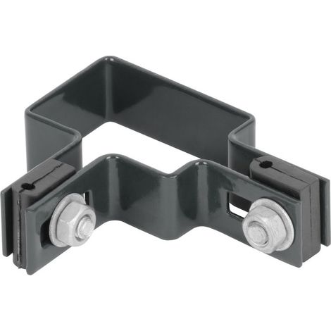 Collier Strend Pro EUROSTANDARD, 60x40 mm, d'angle, anthracite, Zn+PVC, RAL7016, pour poteau carré