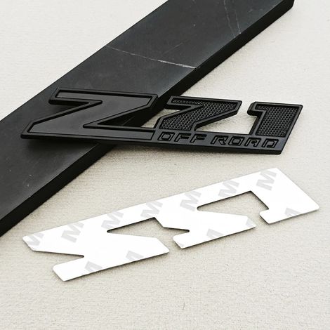 (S OFF Noir intégral, 120 mm) - Logo Z71 en métal 3D, emblème de calandre avant, autocollant de coffre, compatible avec Chevrolet Tahoe, Colorado, Cheyenne et Chevy Silverado. Accessoires (1/5)