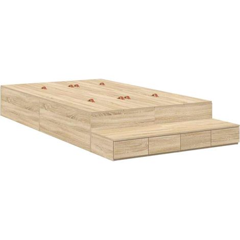 Maison Exclusive - Struttura letto con contenitore Rovere Sonoma 120 cm