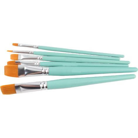 6-teiliges Pinselset aus Nylonwolle mit flacher Spitze für Aquarell- und Acrylmalerei (1/5)