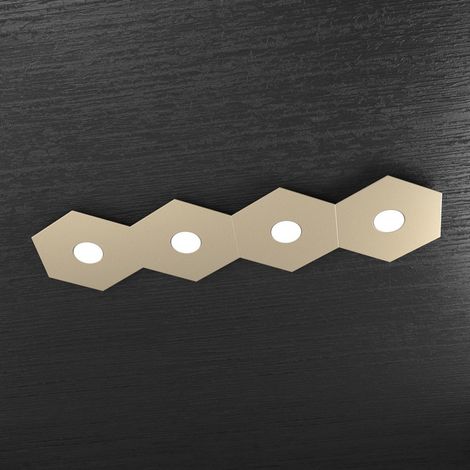 Plafoniera Moderna Hexagon Metallo Sabbia 4 Luci Led 12X4W (1/5)