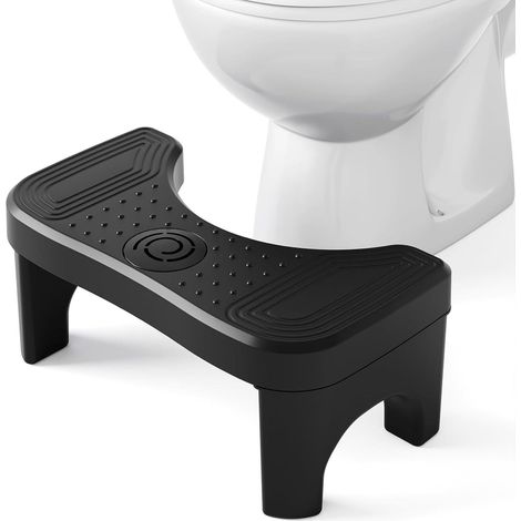 Tabouret de toilette pour adulte, tabouret de salle de bain portable (noir, 39 x 17 x 20 cm) (1/5)