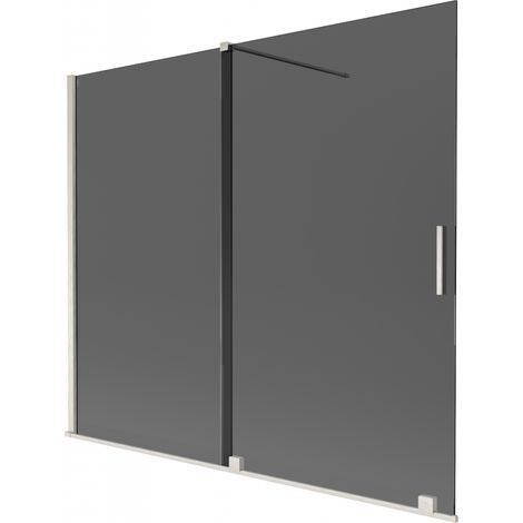 Mexen Velar paroi de douche 2 volets coulissants 180 x 150 cm, graphite, nickel brossé - 896-180-000-41-97 (1/2)