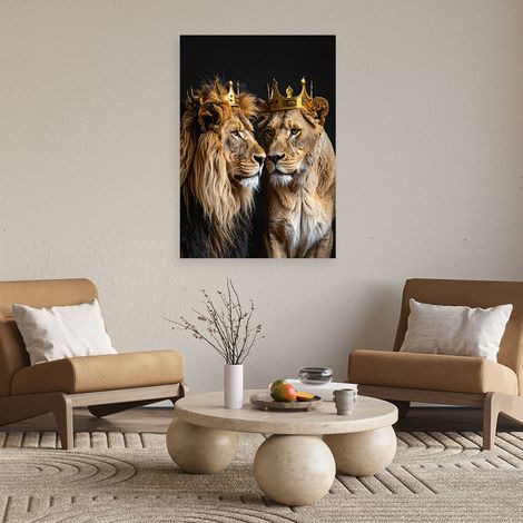 Wandbild Löwen mit Kronen 40x60
