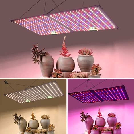 2 lampe led horticole spectre complet 120W blanc dimmable 3 modes réglables et minuterie - Pour fleurs et légumes d'intérieur (1/5)