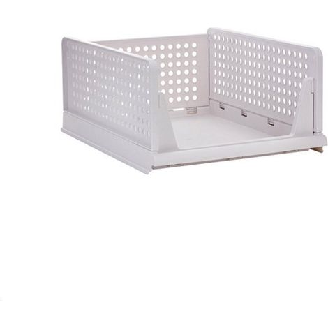 Aufbewahrungsbox für Kleiderschrank，Stapelbare Schubladenbox，faltbares Aufbewahrungssystem，Spielzeugaufbewahrungsbox，Weiß，33 x 43 x 25 cm (1/5)