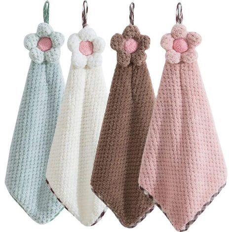 Set di 4 asciugamani in microfibra, strofinacci da cucina con manici, asciugamani da bagno (1/5)