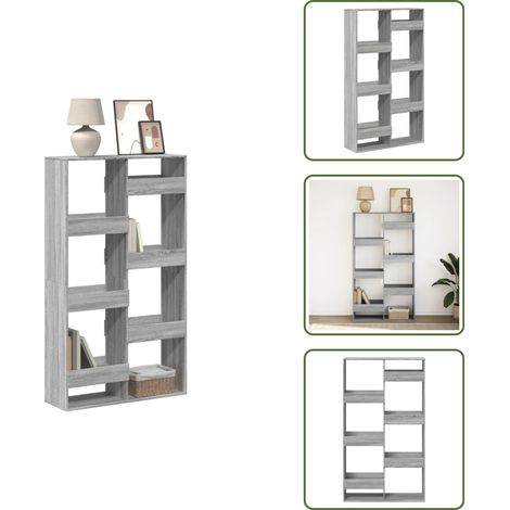 Bücherregal Grau Sonoma 100x33x175 cm Holzwerkstoff - Bücherregal - Bücherregale - Treppenregal - Stufenregal (1/5)