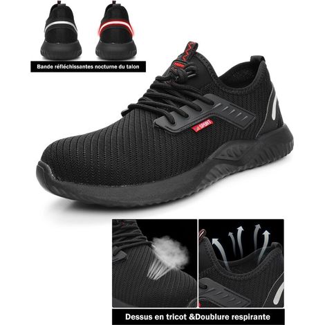 GABRIELLE Leichte Sicherheitsschuhe, Sicherheitssneaker, Arbeitsschuhe, Bauschuh, Stahlkappe, atmungsaktiv, rutschfest, Herren Damen, Unisex, Größe 46, EU