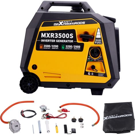 GROOFOO Portable Petrol Generator Inverter Dual Fuel LPG 3500W Camping Electric Start (1/5)