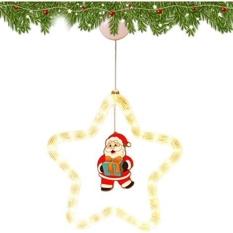 CCYKXA Leuchtende Sternenornamente für die Weihnachtszeit, Sternensilhouetten-Lampen-Fensterdekoration für Tür, Eingang, Veranda, Weihnachten, Garten, Terrasse (1/5)