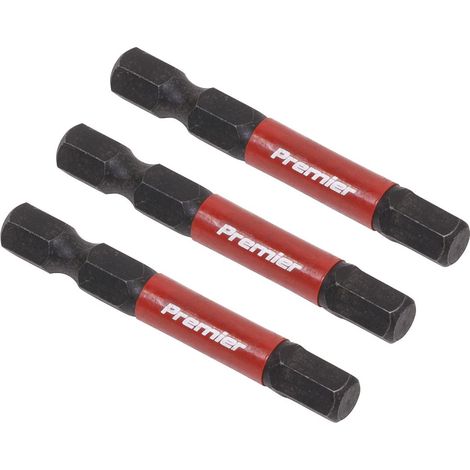 Sealey AK8239 Premier Hex Impact Power Tool Bits 6 x 50mm 3pc