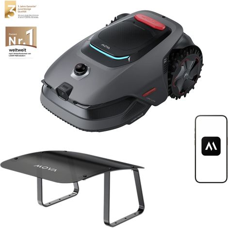 MOVA LiDAX Ultra 1200 Mähroboter mit Garage – bis 1200 m², 3D-LiDAR & AI Vision 360°, 5 cm Kantenschnitt