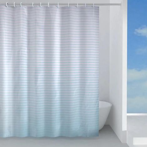 Gedy Rideau de Douche Orizzonti 1301 Polyester Imperméable Bleu Ciel 240x200 cm