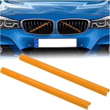 2 Pièces Grilles De Bandes D'insert Garniture, Inserts De Calandre Avant, Grilles Radiateur Bandes Garniture, Garniture Décoration De La Calandre Avant Voiture, Voiture Accessoires(Jaune) (1/5)