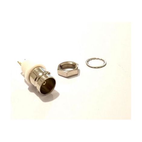 Connecteur coaxial RS PRO Femelle Droit, raccordement A souder 50O Montage panneau ( Prix pour 1 )