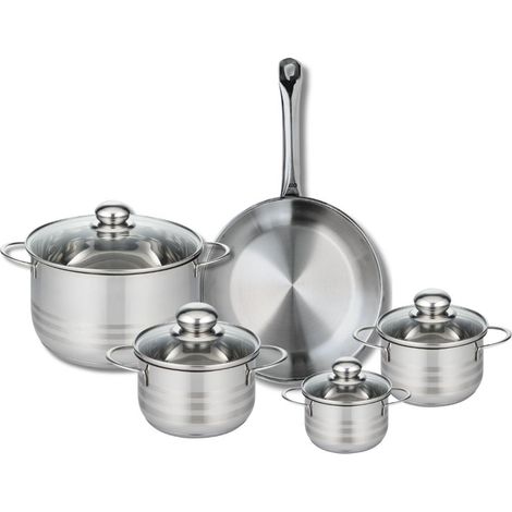 Ensemble de 1 Poêle de cuisson 28 cm et 4 faitouts 12, 14, 16 et 24 cm Elo Profi Brillant (1/5)