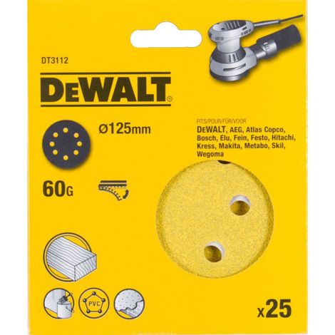 DEWALT DT3112-QZ (pkt of 25) Sanding disc - 125mm 125mm x 60g (1/2)