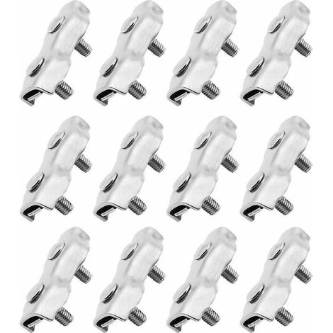 12 abrazaderas para cables dúplex M2 de 2 mm en acero inoxidable 304 para cables de alambre de 2 mm. (1/5)