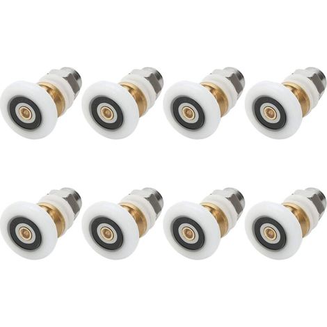 Rulli per porta doccia da 27 mm, cuscinetti a rulli per porta doccia scorrevole, 8 pezzi (1/4)