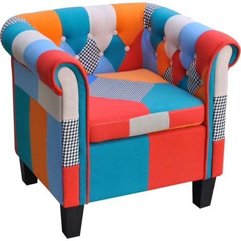 vidaXL Fauteuil avec design de patchwork Tissu (1/5)
