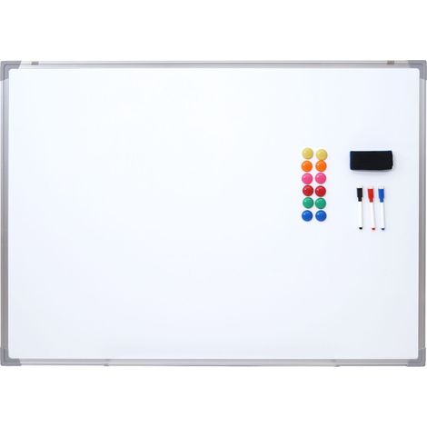 Tableau blanc magnétique mémo panneau d'affichage accessoires inclus 110x80cm 040005117 (1/4)