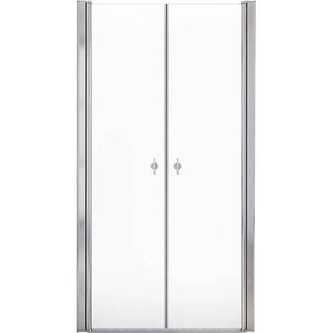 HOME DELUXE - Duschabtrennung LAVEA - Klarglas - Maße: 140 x 195 cm - 6 mm nanobeschichtetes Sicherheitsglas, inkl. Scharniere und Montagematerial I - Duschtür Pendeltür Duschtrennwand Nischentür  Dus