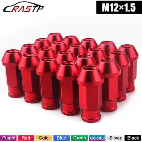 Car 7075 aluminum alloy modification nuts, car tire and wheel cap bolts, D1 SPEC lightweight nuts - [with markings] Colorful 1.25 (1/4)