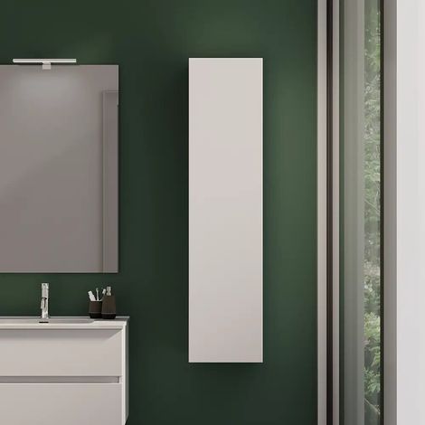 Colonna Bagno Sospesa Altezza 140 cm Bianco Effetto Legno Reversibile Mod. Yili (1/5)