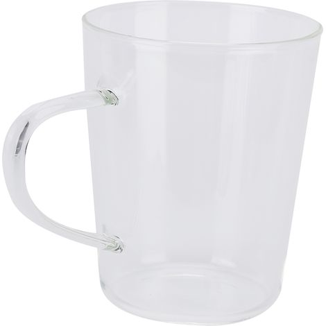380 ml Milchbecher aus hochwertigem Borosilikatglas, thermoisolierend, leicht zu reinigen, für Küche, Hotel, Café, transparent (1/5)