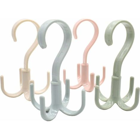 Support Rotatif 360° - 4 Crochets - Pour Écharpes Et Ceintures - ABS - Intérieur Extérieur - Lot De 4 (1/5)