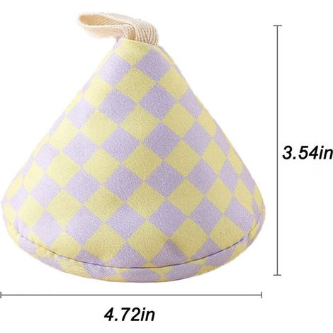 Pièces Support de Poignée de Casserole en Coton, Clip de Casserole en Tissu Résistant à la Chaleur Couvercle Gant de Cuisson Gant de Four Mini Triangle Isolé Antidérapant (Plaid Jaune Violet) (1/4)