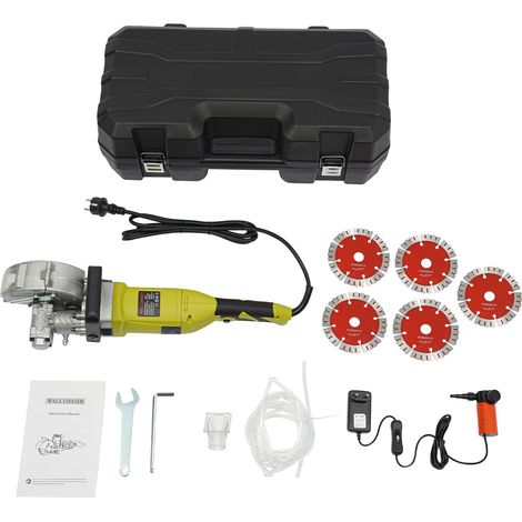Fresa per scanalature a parete, scanalatura profonda 37 mm, macchina per scanalature a parete da 4000 W 220 V, fresa per scanalature elettrica, scanalatrice per pareti in cemento con 5 lame