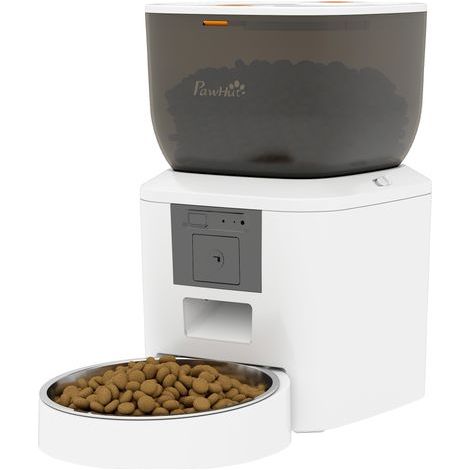 Distributeur automatique de croquettes avec caméra, Wi-Fi 2,4 GHz, pilotage via application, réservoir 4 litres pour 1 à 10 repas, audio bidirectionnel (1/5)