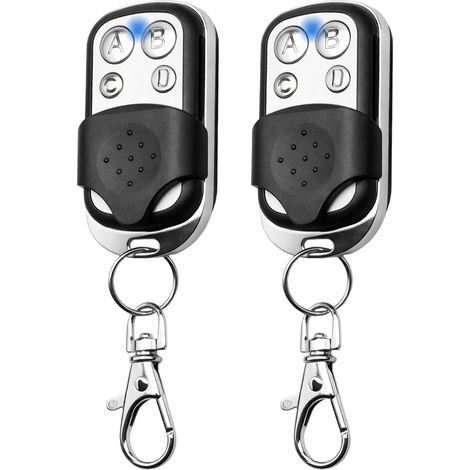 2 Pièces Telecommande Universelle Portail, Telecommande Garage sans Fil 433 MHz Code Fixe Bip Compatible  4 Boutons Touches Copieuse pour Porte de Garage et Voiture (1/5)