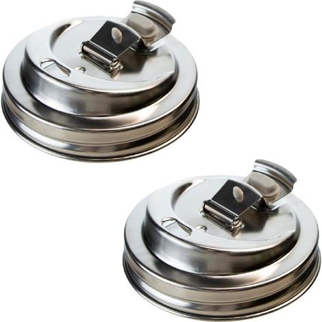 Coperchio per serbatoio Mason in due pezzi, realizzato in acciaio inox con apertura ampia e apertura piccola, resistente agli strappi e a tenuta stagna. (1/5)
