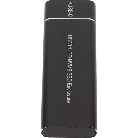 Externes Gehäuse aus schwarzem Aluminium für M.2 NVMe-SSDs mit USB-C-Anschluss, 6 Gbit/s, kompakt und leicht (1/5)